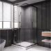 1/2 Душевого угла Veconi (Векони) Premium Trento PTC-20GR PTC20-GR-120-01-C4 1200х2000 мм графит браш. стекло прозрачное 8 мм