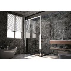 Боковая панель Veconi Premium Trento SP-30CH SP30-CH-90-01-C4 Стекло прозрачное 900х2000х8 мм хром