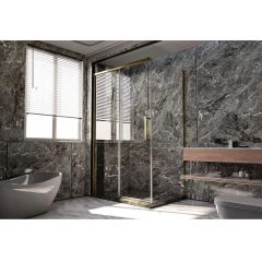 Боковая панель Veconi Premium Trento SP-40G SP40-G-80-01-C4 Стекло прозрачное 800х2000х8 мм золото браш