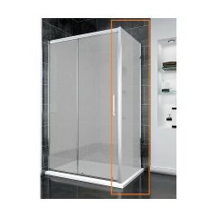 Боковая панель Veconi Rovigo KP14-70-02-C8 стекло Pear 6 мм 680-700х1950 мм хром