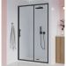 Душевая дверь Veconi Evo 100 B, 1500x1950 мм, черный матовый, стекло прозрачное 6 мм, E1-B-150-01-C9
