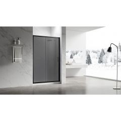 Душевая дверь Veconi Vianno VN-55BT, 1100x1950 мм, Черный, стекло тонированное 6 мм, VN55BT-110-05-C8