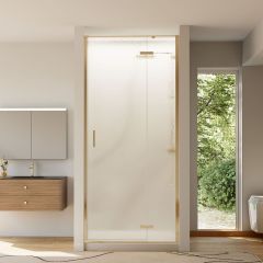 Душевая дверь Veconi Vianno VN-73RG/R, 800x1950 мм, Золото брашинг, стекло дождь 6 мм, VN73RG/R-80-06-C4