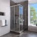 Душевой уголок Veconi Rovigo 90x90x185 см стекло прозрачное, профиль хром, механизм раздвижной (RV113-90-01-C4)