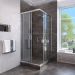 Душевой уголок Veconi Rovigo 90x90x185 см стекло прозрачное, профиль хром, механизм раздвижной (RV113-90-01-C4)