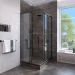 Душевой уголок Veconi Rovigo 80x80x185 см стекло прозрачное, профиль черный механизм раздвижной (RV113B-80-01-C4)