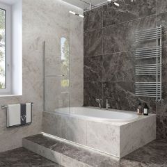 Шторка на ванну Veconi Palau 90x150 см стекло прозрачное, профиль черный (PL79B-90-01-C4)