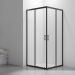 Душевой уголок Veconi (Векони) Rovigo 90х190х90 см стекло прозрачное, профиль черный, механизм раздвижной (RV101B-90-01-C5)