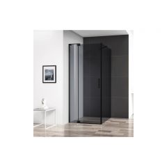 Душевой уголок Cezares SLIDER-AH-1-100-90/100-GRIGIO-NERO черный прозрачный 90/100х195х100 см