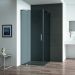 Душевой уголок Cezares (Цезарис) SLIDER-AH-1-90-90/100-GRIGIO-GM цвет профиля оружейная сталь, стекло прозрачное 8 мм 90/100х195х90 см