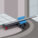 Трап Berges (Бергес) водосток напольный Optim Line Plus 500, рамка решетка нержавеющая сталь, матовый хром, S-сифон D50 H60 горизонтальный 090515