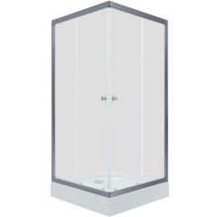 Душевой уголок Тритон (Triton) Вента-Хром 900х900х2020 мм, прозрачный 4 мм, профиль хром (Щ0000049616) низкий поддон (2места+сифон D90мм)