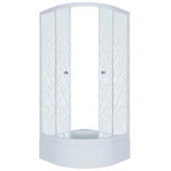 Душевой уголок Тритон (Triton) Мозаика 900х900х2050 мм, прозрачный,с рисунком 4 мм, профиль белый (Щ0000061809) В (3 места+сифон D50)