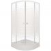 Душевой уголок Тритон (Triton) Полосы 1000х1000х2050 мм, прозрачный,с рисунком 4 мм, профиль белый (Щ0000061793) А (3 места+сифон D90)