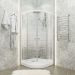 Душевой уголок Тритон (Triton) Полосы 900х900х1910 мм, прозрачный,с рисунком 4 мм, профиль белый (Щ0000061805) А (3 места+сифон D90)