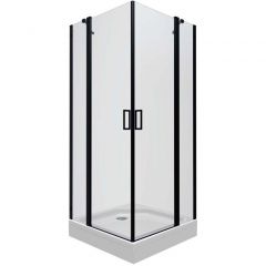 Душевой уголок Тритон (Triton) Тау-Блэк 900х900х2070 мм, прозрачный 6 мм, профиль черный (Щ0000054038) квадратный поддон (3 места+сифонD90мм)