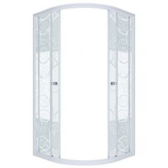 Душевой уголок Тритон (Triton) Стандарт 1000х1000х1875 мм, прозрачный,с рисунком 4 мм, профиль белый (Щ0000026697) узоры, аква (2 места)