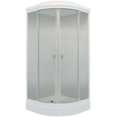 Душевая кабина Тритон (Triton) Лайт 1000х1000х2280 мм, прозрачный 4 мм, профиль белый (Щ0000039805) А, низкий поддон, градиент, ДН4 (7 мест+сифон D90мм)