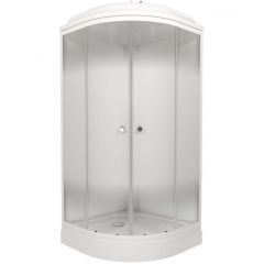 Душевая кабина Тритон (Triton) Лайт 900х900х2175 мм, прозрачный 4 мм, профиль белый (Щ0000039799) А, низкий поддон, градиент, ДН4 (7 мест+сифон D90мм)