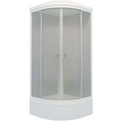 Душевая кабина Тритон (Triton) Сатин 900х900х2280 мм, Матовый 4 мм, профиль белый (Щ0000058489) В, средний поддон, ДН4 (7 мест+сифон D50мм)