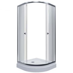 Душевой уголок Тритон (Triton) Альфа-Хром 900х900х2020 мм, прозрачный 4 мм, профиль хром (Щ0000049613) низкий поддон (2 места+сифон D90мм)