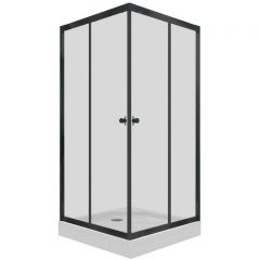 Душевой уголок Тритон (Triton) Вента-Блэк 800х800х2020 мм, прозрачный 4 мм, профиль черный (Щ0000057853) низкий поддон (2места+сифон D90мм)