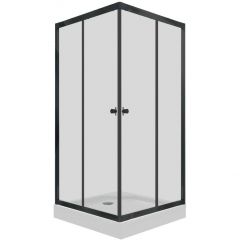 Душевой уголок Тритон (Triton) Вента-Блэк 900х900х2020 мм, прозрачный 4 мм, профиль черный (Щ0000054465) низкий поддон (2места+сифон D90мм)