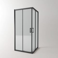Душевое ограждение квадратное EvaGold EG3B 100х100 см, профиль черный матовый, прозрачное стекло