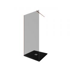 Душевая перегородка Allen Brau Infinity 1 Walk In, 90x200 см 3.21012.60.T, стекло тонированное, профиль медь брашированная