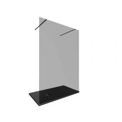 Душевая перегородка Allen Brau Infinity 2 Walk In, 160x200 см 3.21056.BA.T, стекло тонированное, профиль серебро брашированное