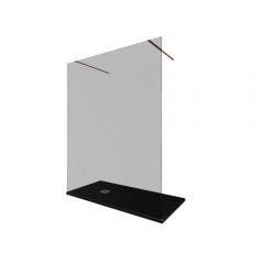 Душевая перегородка Allen Brau Infinity 2 Walk In, 160x200 см 3.21060.60.T, стекло тонированное, профиль медь брашированная