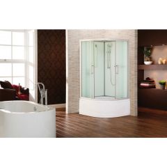 Душевая кабина Esbano Elegancia полукруглая с крышей и высоким поддоном EST-100CRB 100х100х210 см