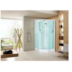 Душевая кабина Esbano (Эсбано) Elegancia пятиугольная с крышей и LED освещением ES-L90PR 90х90х210 см