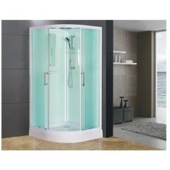 Душевая кабина Esbano (Эсбано) Elegancia полукруглая с крышей и LED освещением ES-L100CR 100х100х210 см