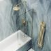 Шторка для ванны в узком профиле Maybahglass 1400х800 мм, стекло Бесцветное , профиль Золото MGV-64-3у