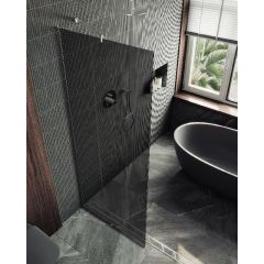 Душевая перегородка Maybahglass (Майбахгласс) в узком профиле 1950х890 мм, Стекло 8 мм Графит MGD-693-5у