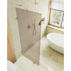 Душевая перегородка Maybahglass (Майбахгласс) коннектор стена-стекло 1950х890 мм, Стекло 8 мм Бронза матовая MGD-266-3