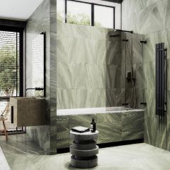 Шторка для ванны Maybahglass (Майбахгласс) складная 2 секции 1400х515 мм, Стекло 6 мм Бронза MGV-573-6