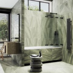 Шторка для ванны Maybahglass (Майбахгласс) складная 4 секции 1400х980 мм, Стекло 6 мм Сатин MGV-587-6