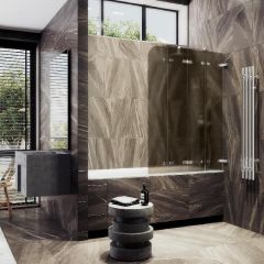 Шторка для ванны Maybahglass (Майбахгласс) складная 4 секции 1400х980 мм, Стекло 6 мм Бронза матовая MGV-586-4