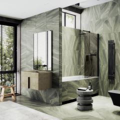 Шторка душевая Maybahglass (Майбахгласс) поворотная на монопетле 1400х600 мм, стекло 6 мм Бронза +Полотенцедержатель MGV-777-6