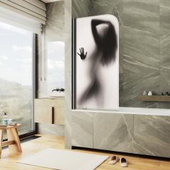 Шторка душевая Maybahglass (Майбахгласс) поворотная ФП015 1400х600 мм, стекло 6 мм MGV-928-ФП015-6