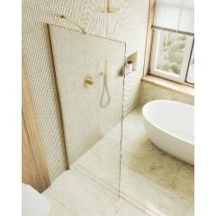 Душевая перегородка Maybahglass (Майбахгласс) в широком профиле 1950х790 мм, Стекло 8 мм Сатин MGD-700-3ш