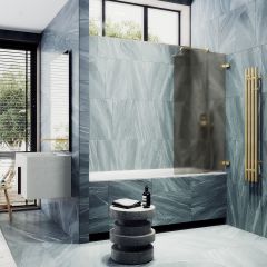 Шторка душевая Maybahglass (Майбахгласс) поворотная на петлях 1400х405 мм, стекло 6 мм Сатин MGV-648-3