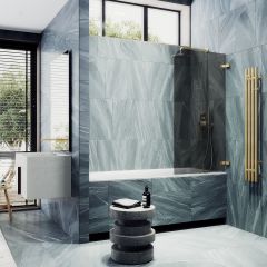 Шторка душевая Maybahglass (Майбахгласс) поворотная на петлях 1400х705 мм, стекло 6 мм Бронза MGV-651-3