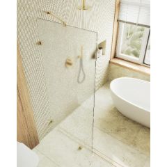 Душевая перегородка Maybahglass (Майбахгласс) коннектор стена-стекло 1950х990 мм, Стекло 8 мм Сатин MGD-270-3