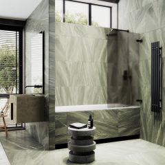 Шторка душевая Maybahglass (Майбахгласс) поворотная на петлях 1400х705 мм, стекло 6 мм Графит MGV-654-6