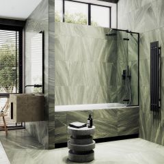 Шторка душевая Maybahglass (Майбахгласс) поворотная с добором 1400х690 мм, стекло 6 мм Бесцветное MGV-656-6