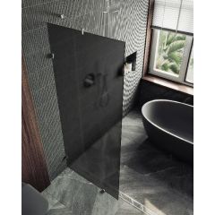 Душевая перегородка Maybahglass (Майбахгласс) коннектор стена-стекло 1950х990 мм, Стекло 8 мм Графит матовый MGD-273-4