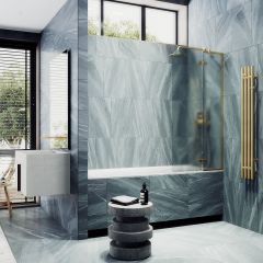 Шторка душевая Maybahglass (Майбахгласс) поворотная с добором 1400х990 мм, стекло 6 мм Сатин MGV-920-3